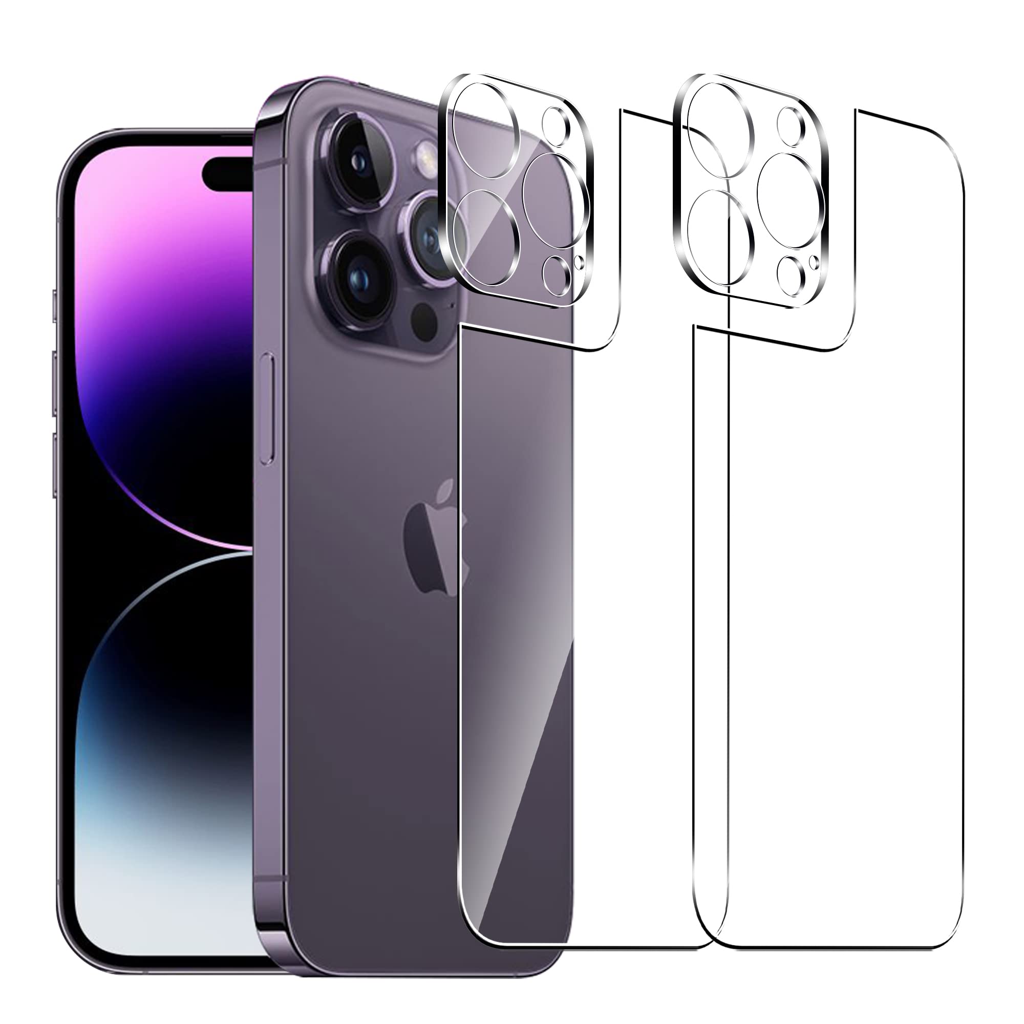 各2枚セット】iPhone 14 Pro 背面フィルム + カメラフィルム